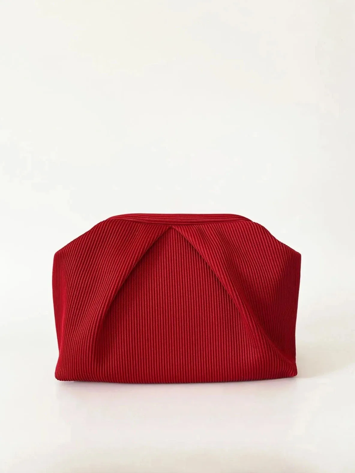 Elegant Navy Pleated Clutch Handbag